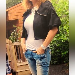 Elle Black Women's Puffer Jacket sleeves 3/4. S